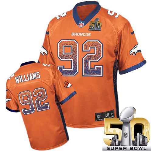 Men's Elite Sylvester Williams Super Bowl L Nike Jersey Orange - #92 Drift Fashion NFL Denver Broncos
